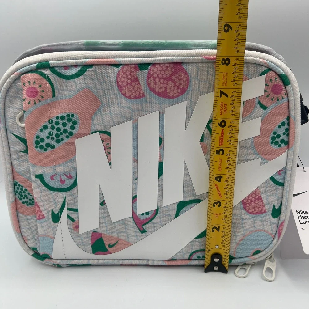 NWT Nike Hard Shell Lunch Box Sail Stadium Green Fruit Print back 2 school